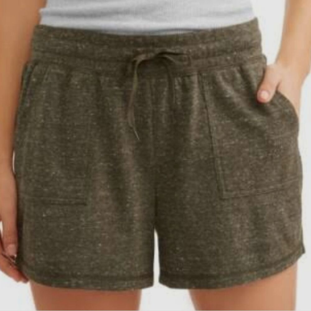 Athletic Works Women's Essential Athleisure Olive Green Drawstring Shorts Size M
